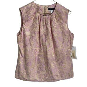 Franco Mirabelli Inez Sleeveless Top Purple English Garden Design Size L